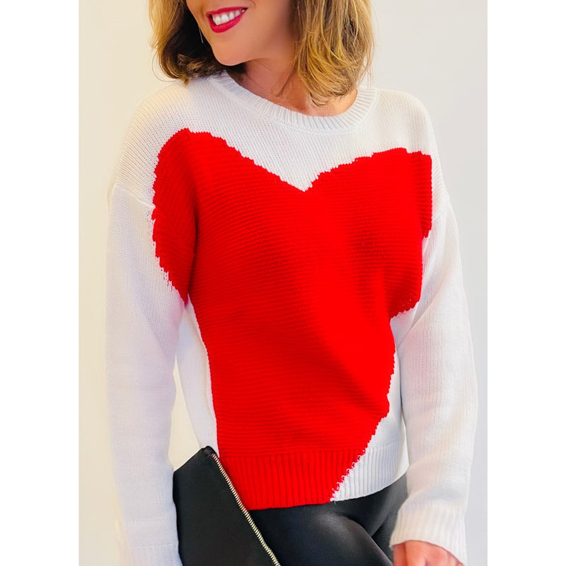 The Heart Confetti Sweater in Ivory Large